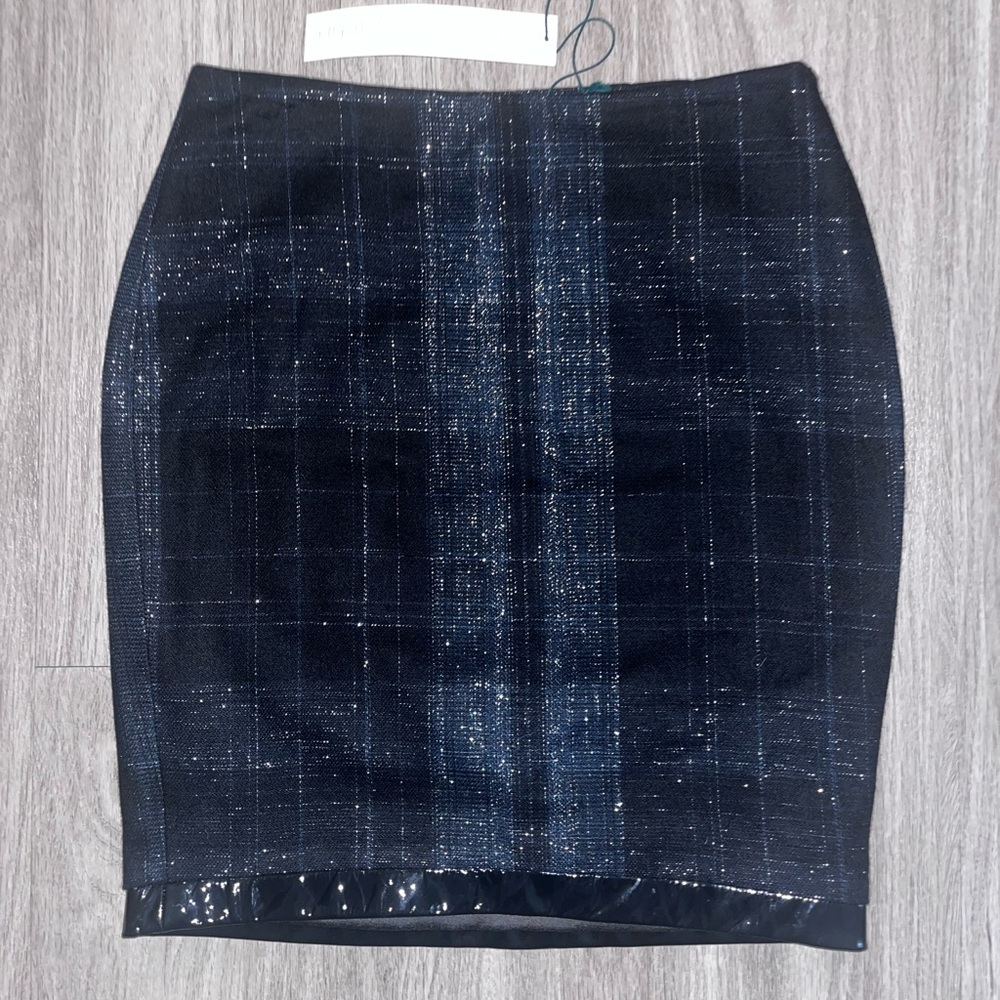 Yigal Azrouel Blue Plaid Skirt Size 2 NWT